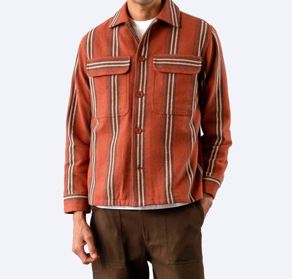 NEW FAR AFIELD normsk cotton chore jacket in yara stripe